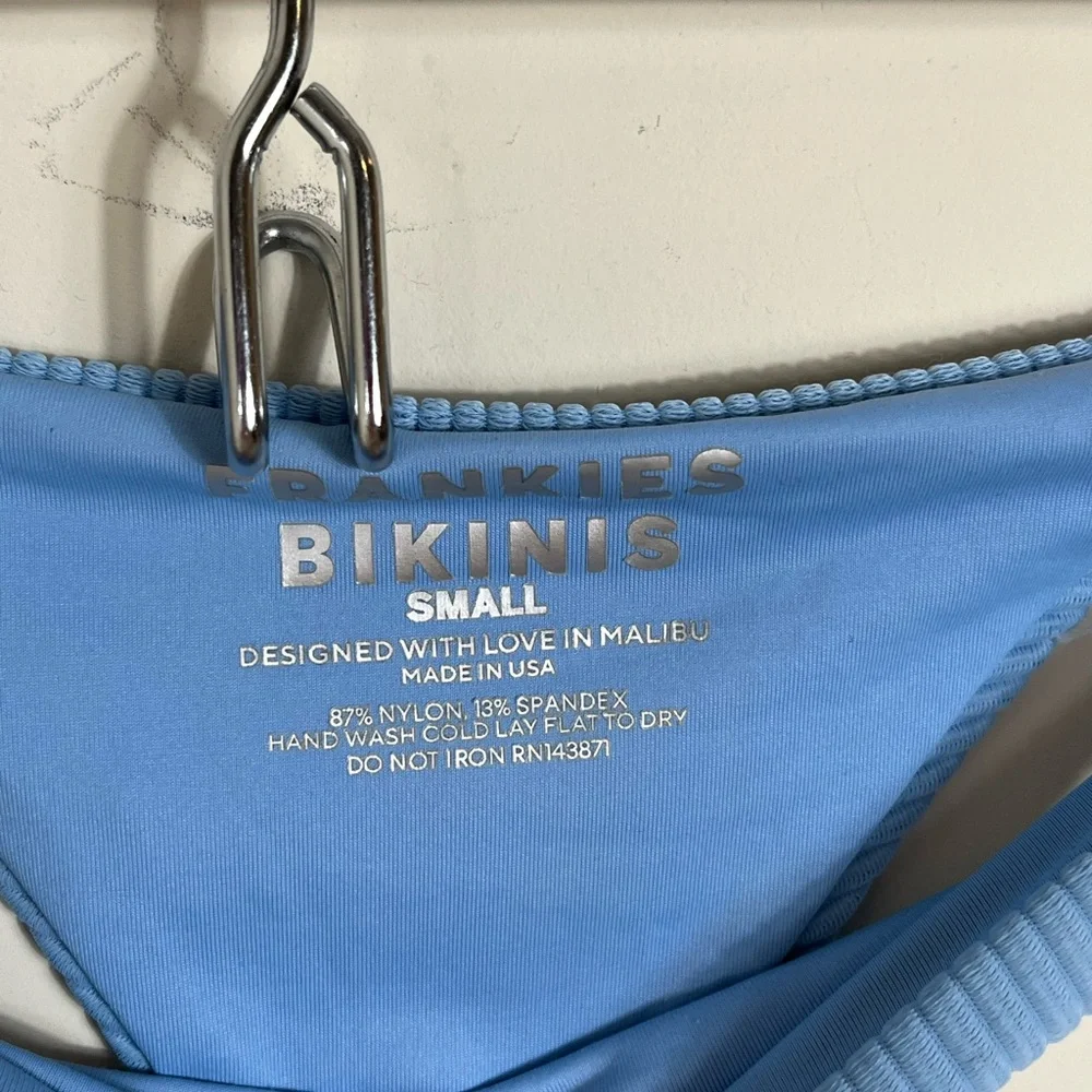 Frankie’s Bikinis Sky Ribbed Bikini Bottom Sz S